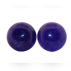 12mm Round Purple Agate Silver Stud Earrings 12RSSE19